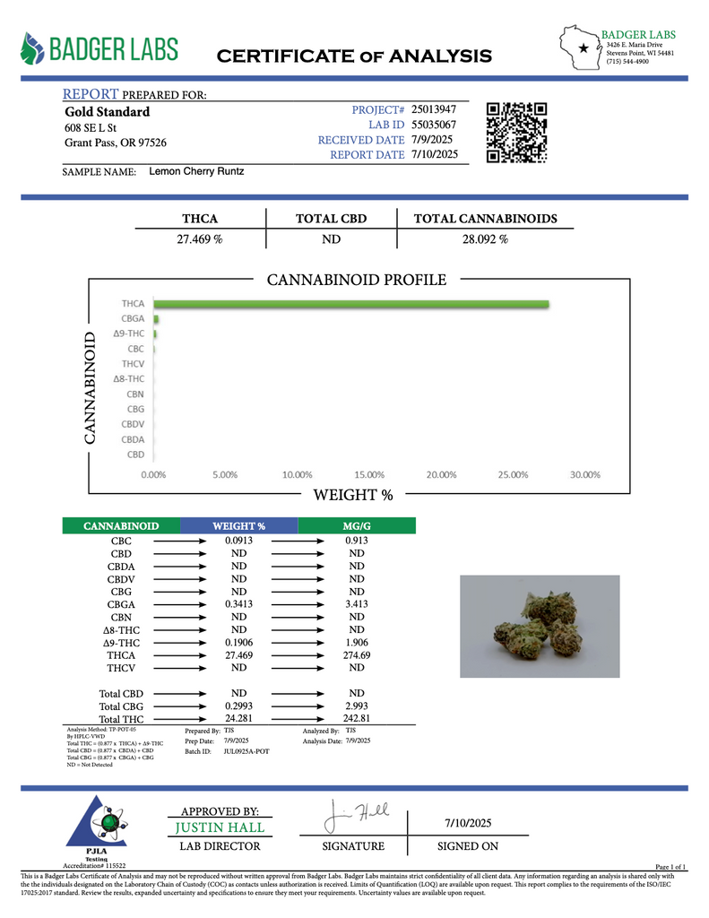 Lemon Cherry Runtz - Gold Nuggets - THCa Flower Exotic Smalls