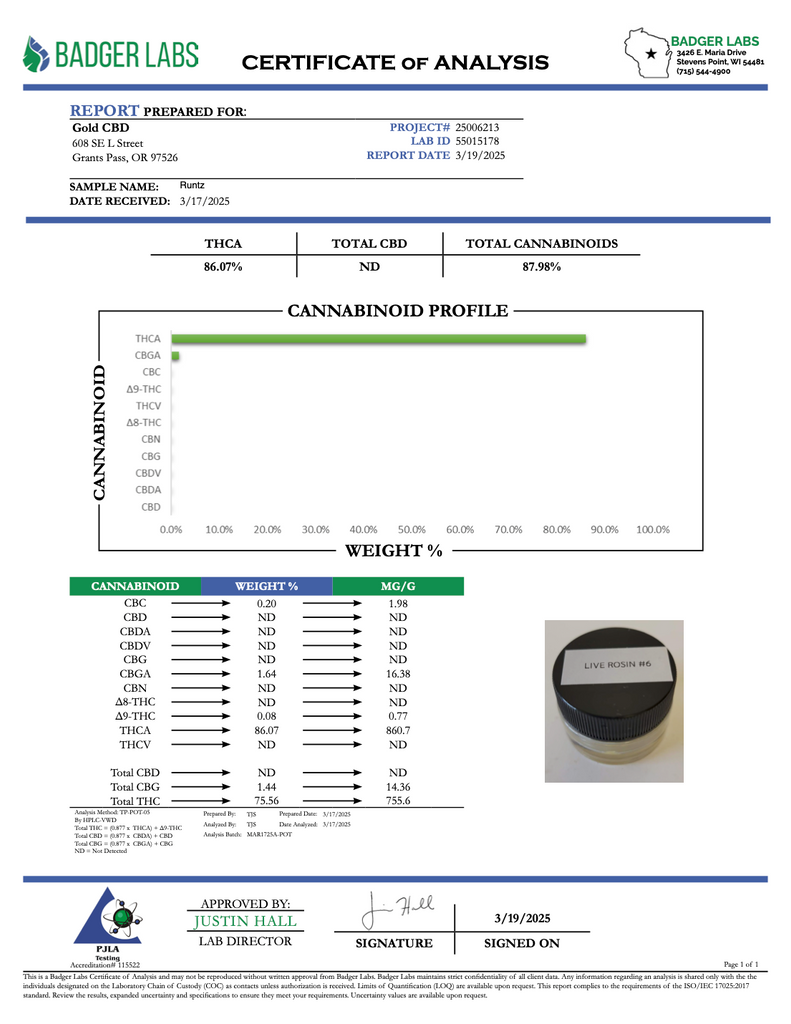 Runtz Live Rosin - THCA Concentrate - Treemason
