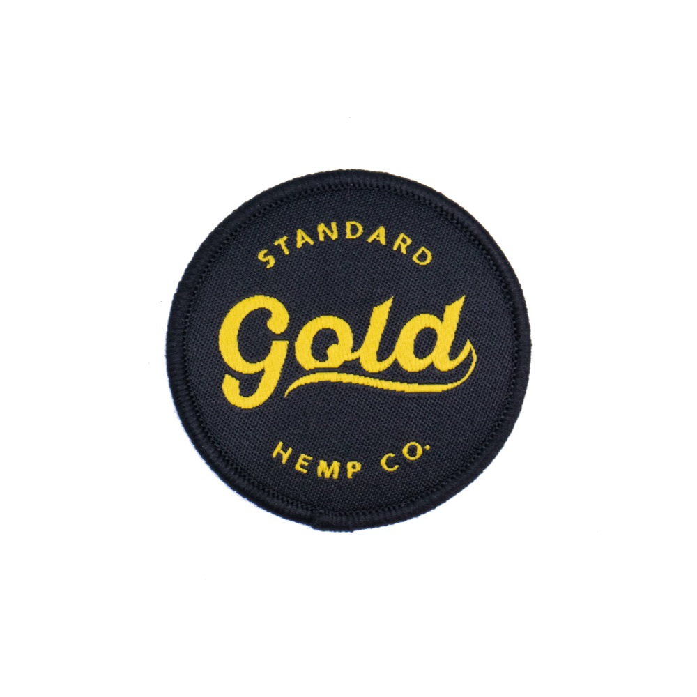 Gold CBD Embroidered Iron On Patch