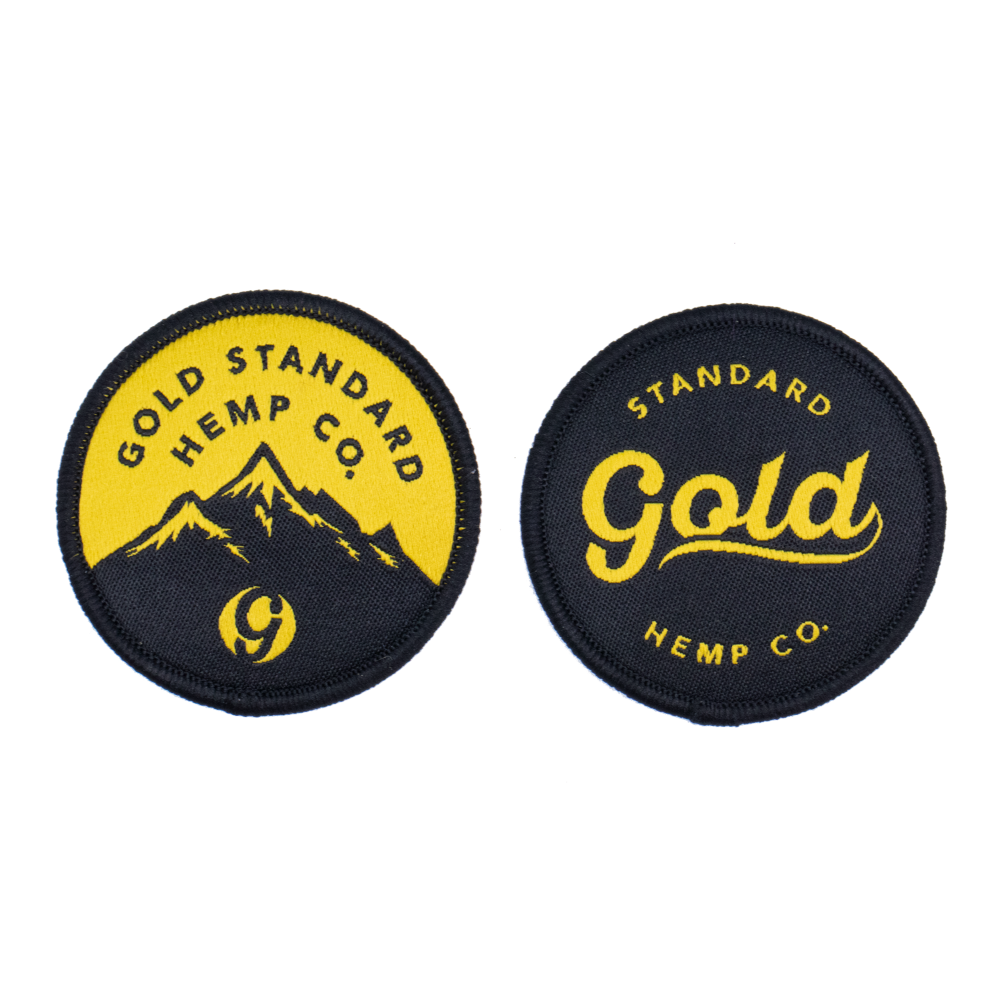 Gold CBD Embroidered Iron On Patch